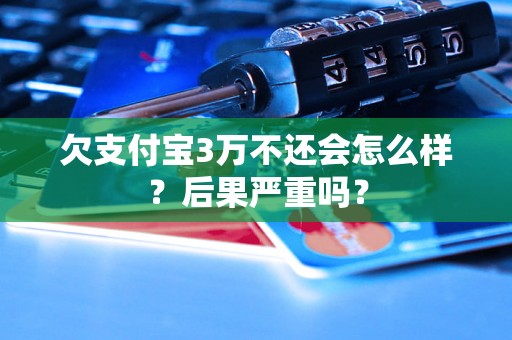 欠支付宝3万不还会怎么样？后果严重吗？