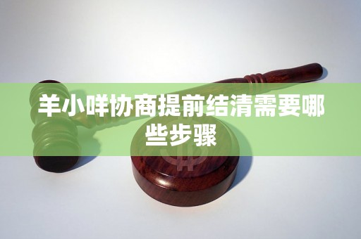 羊小咩协商提前结清需要哪些步骤