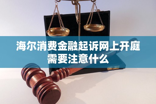 海尔消费金融起诉网上开庭需要注意什么