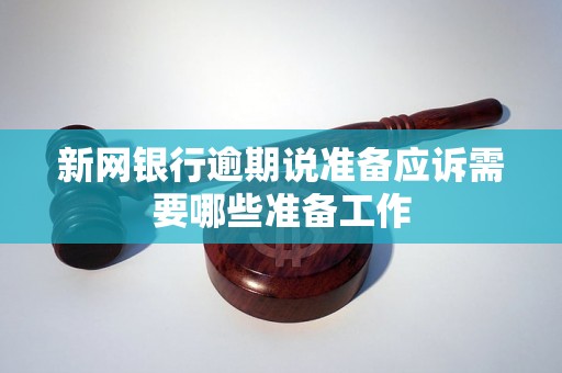 新网银行逾期说准备应诉需要哪些准备工作