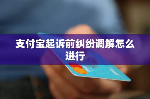 支付宝起诉前纠纷调解怎么进行