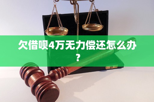 欠借呗4万无力偿还怎么办？