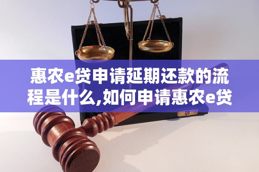 惠农e贷申请延期还款的流程是什么,如何申请惠农e贷延期还款