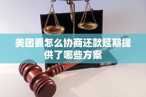 美团要怎么协商还款延期提供了哪些方案