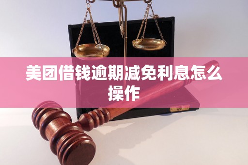 美团借钱逾期减免利息怎么操作