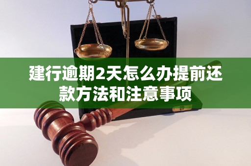 建行逾期2天怎么办提前还款方法和注意事项