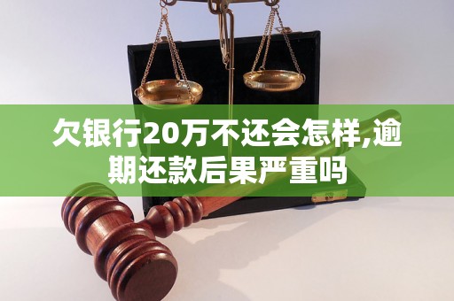 欠银行20万不还会怎样,逾期还款后果严重吗