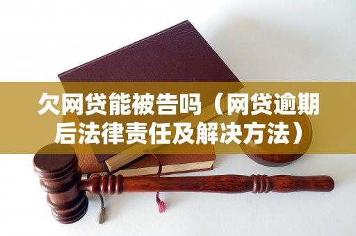 欠网贷能被告吗（网贷逾期后法律责任及解决方法）