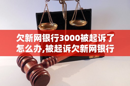 欠新网银行3000被起诉了怎么办,被起诉欠新网银行3000怎么解决