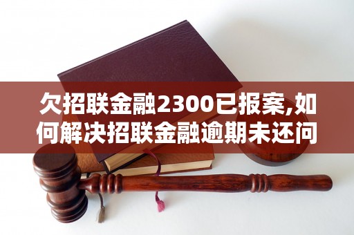 欠招联金融2300已报案,如何解决招联金融逾期未还问题