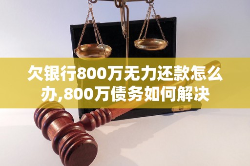 欠银行800万无力还款怎么办,800万债务如何解决