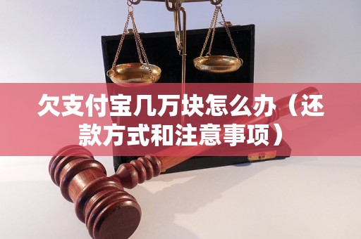 欠支付宝几万块怎么办（还款方式和注意事项）