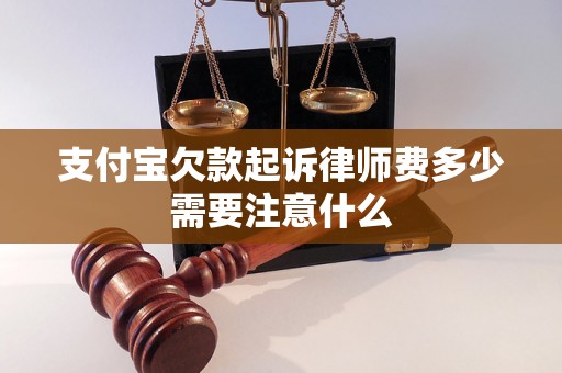 支付宝欠款起诉律师费多少需要注意什么