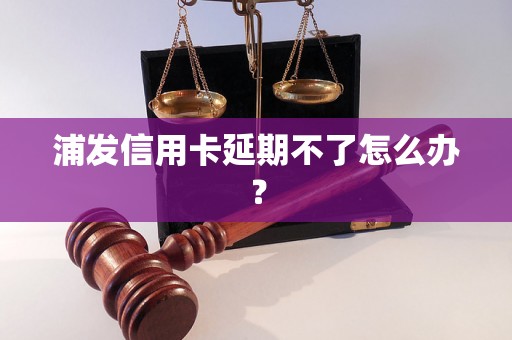 浦发信用卡延期不了怎么办？