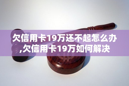 欠信用卡19万还不起怎么办,欠信用卡19万如何解决