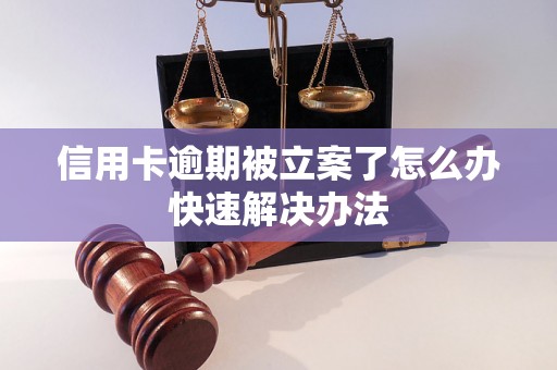 信用卡逾期被立案了怎么办快速解决办法