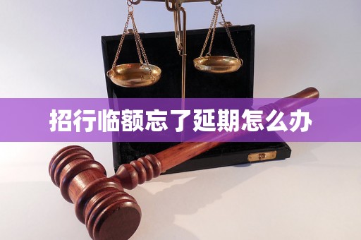 招行临额忘了延期怎么办