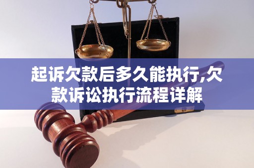 起诉欠款后多久能执行,欠款诉讼执行流程详解