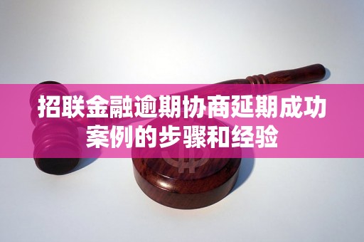 招联金融逾期协商延期成功案例的步骤和经验