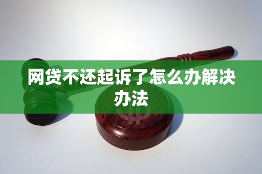 网贷不还起诉了怎么办解决办法