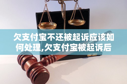 欠支付宝不还被起诉应该如何处理,欠支付宝被起诉后的解决方法