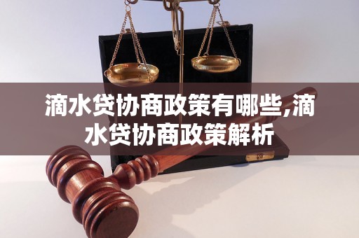 滴水贷协商政策有哪些,滴水贷协商政策解析