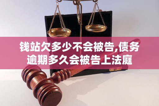 钱站欠多少不会被告,债务逾期多久会被告上法庭