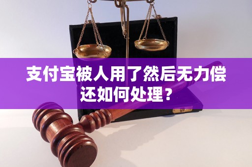支付宝被人用了然后无力偿还如何处理？