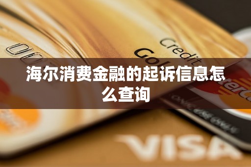 海尔消费金融的起诉信息怎么查询