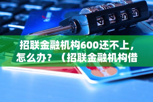 招联金融机构600还不上，怎么办？（招联金融机构借款逾期处理方法）