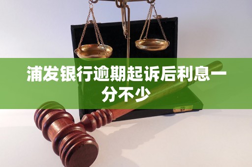 浦发银行逾期起诉后利息一分不少