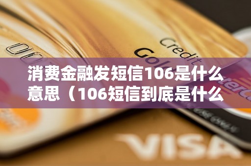 消费金融发短信106是什么意思（106短信到底是什么）