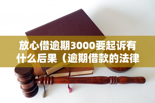 放心借逾期3000要起诉有什么后果（逾期借款的法律责任及处罚）