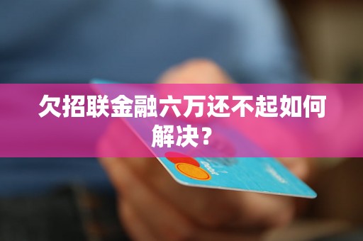 欠招联金融六万还不起如何解决？