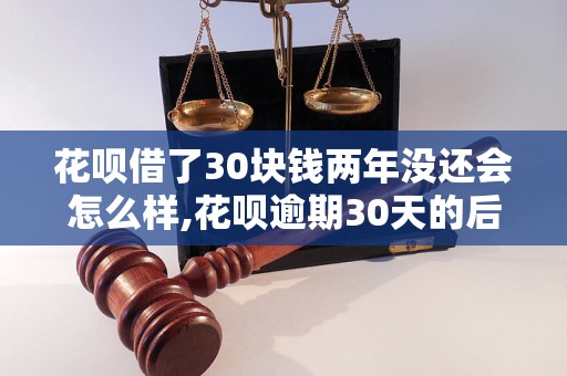 花呗借了30块钱两年没还会怎么样,花呗逾期30天的后果和处理方法