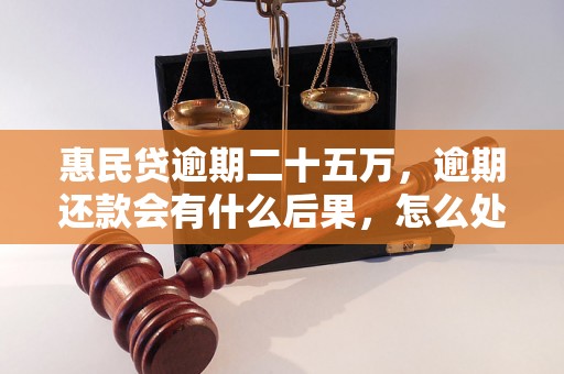 惠民贷逾期二十五万，逾期还款会有什么后果，怎么处理？