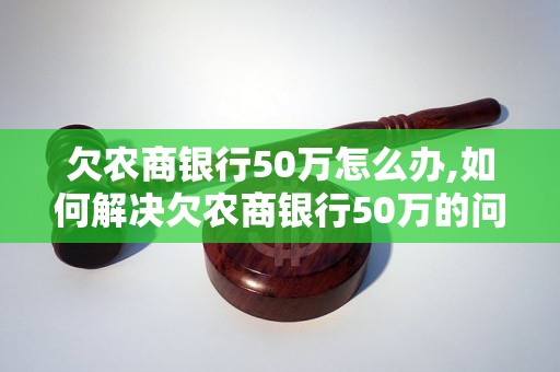 欠农商银行50万怎么办,如何解决欠农商银行50万的问题