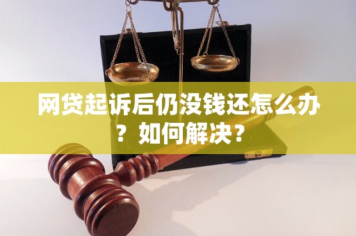 网贷起诉后仍没钱还怎么办？如何解决？