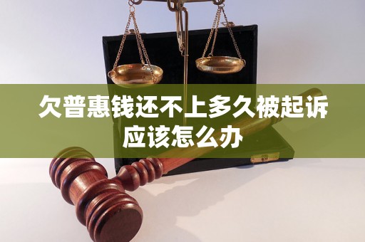 欠普惠钱还不上多久被起诉应该怎么办