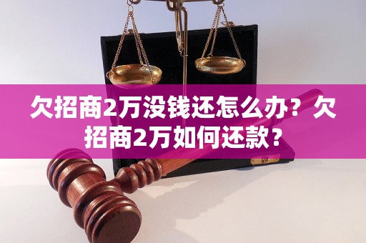 欠招商2万没钱还怎么办？欠招商2万如何还款？