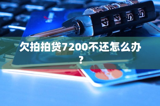 欠拍拍贷7200不还怎么办？