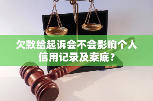 欠款给起诉会不会影响个人信用记录及案底？