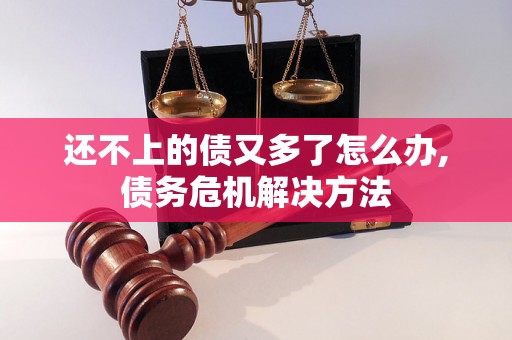 还不上的债又多了怎么办,债务危机解决方法