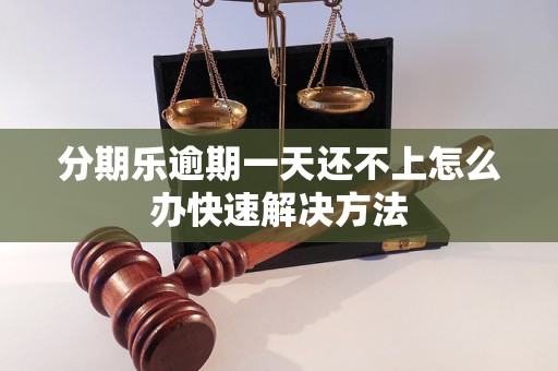 分期乐逾期一天还不上怎么办快速解决方法