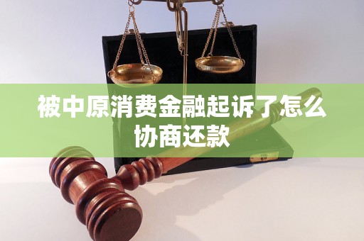 被中原消费金融起诉了怎么协商还款