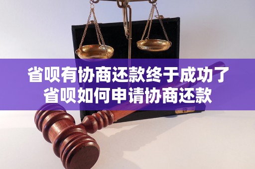 省呗有协商还款终于成功了省呗如何申请协商还款