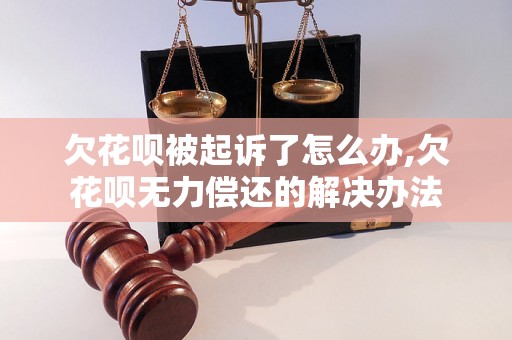 欠花呗被起诉了怎么办,欠花呗无力偿还的解决办法