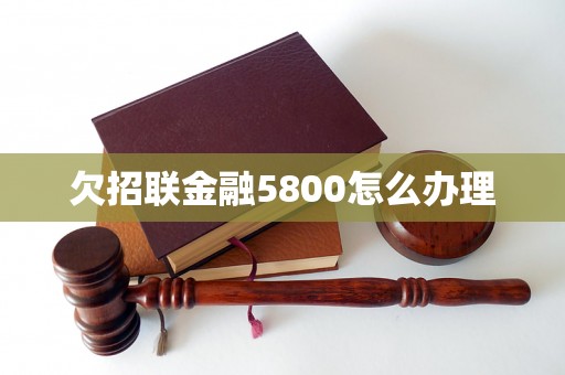 欠招联金融5800怎么办理