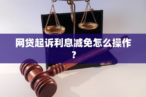 网贷起诉利息减免怎么操作？