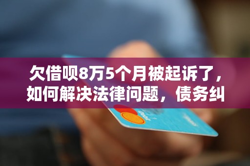 欠借呗8万5个月被起诉了，如何解决法律问题，债务纠纷处理建议